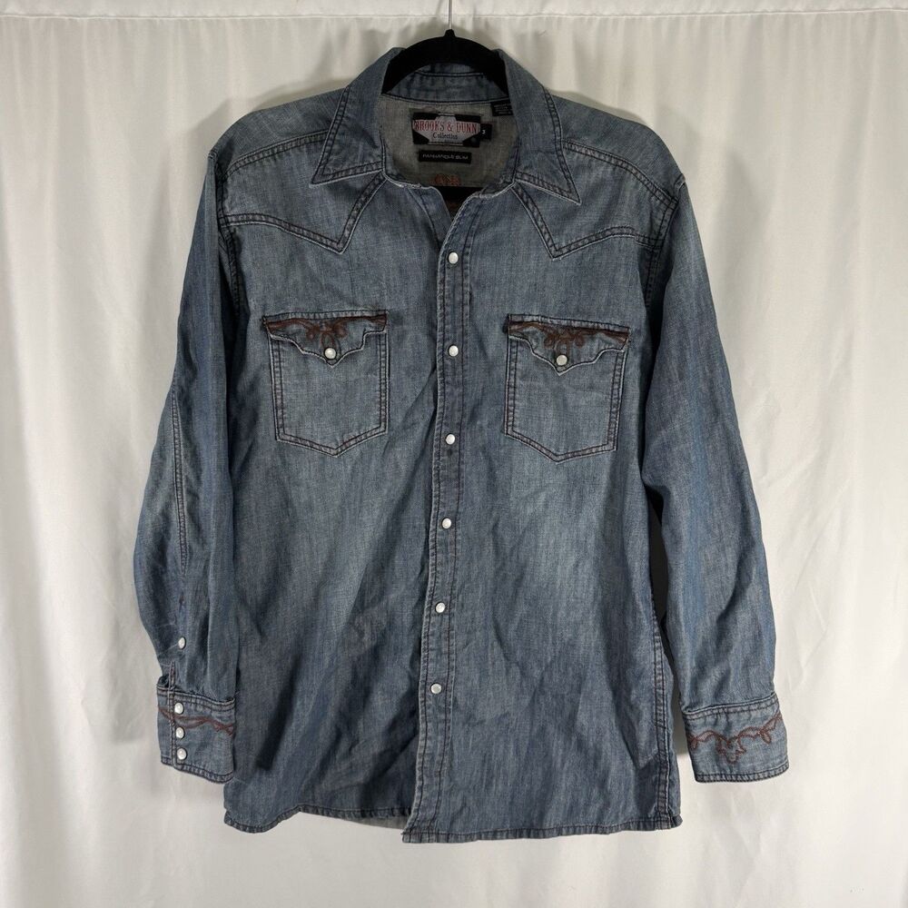 Panhandle Slim Brooks & Dunn Pearl Snap Women's Medium Chambray Long Sleeve